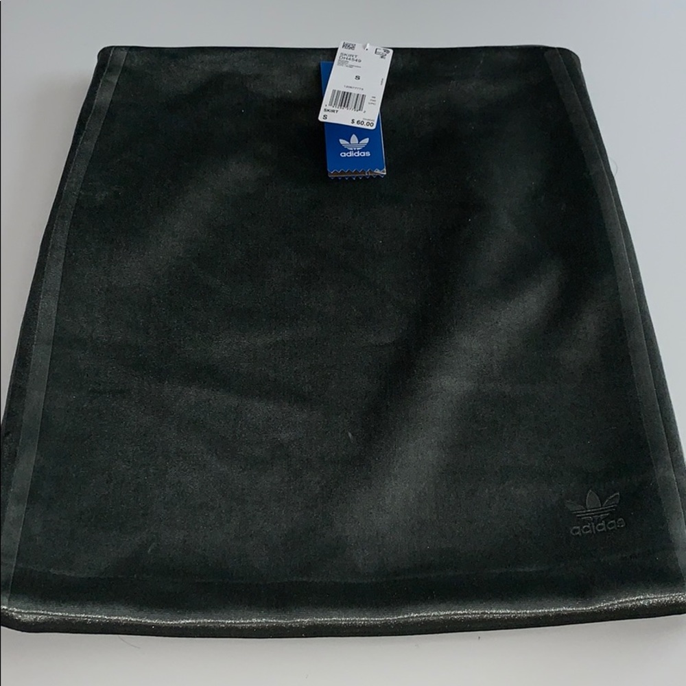 Adidas olive green velvet skirt